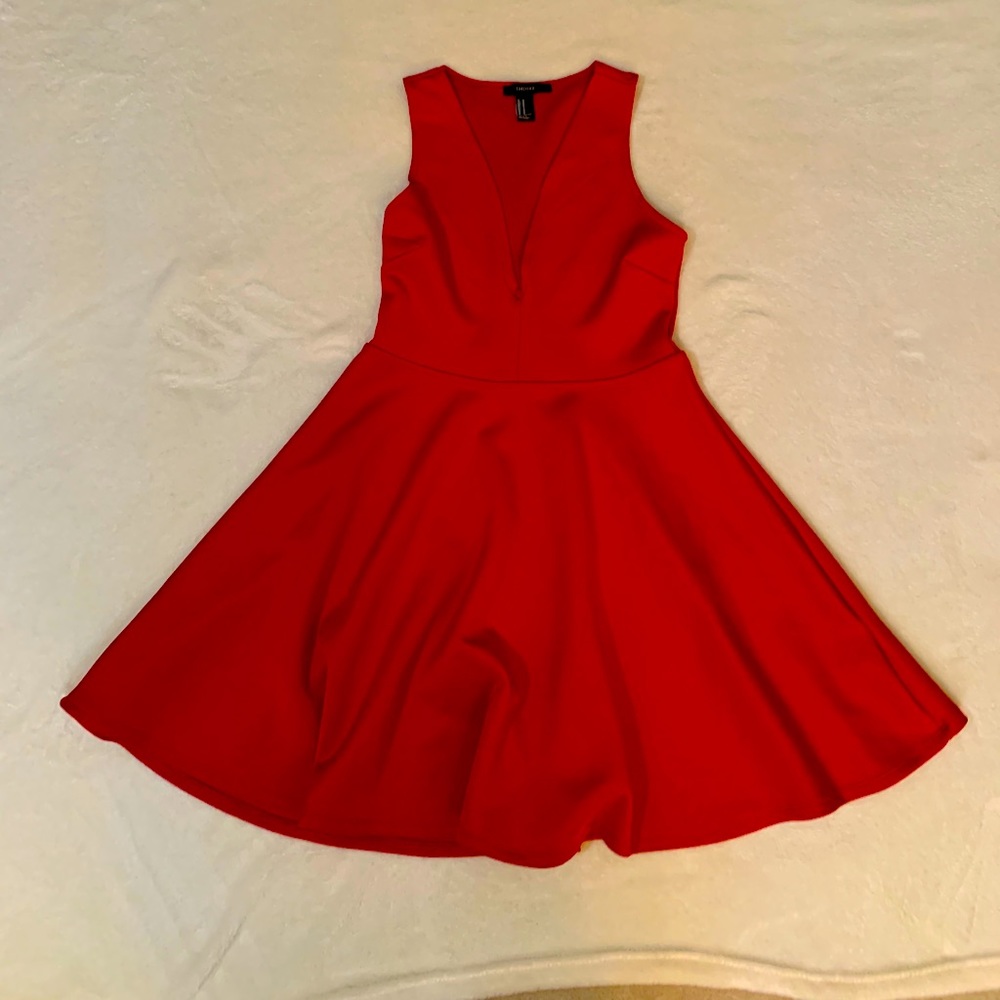 Deep V-Neck Skater Dress